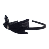 シャネル CHANEL CC リボン カチューシャ ヘアアクセサリー ストロー ラインストーン メッシュ ブラック シルバー レディース【中古】【Aランク】