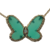 ヴァンクリーフ&アーペル Van Cleef & Arpels パピヨン ヴィンテージ 正規磨き済み VCGGE69945 ネックレス K18イエローゴールド メノウ ダイヤモンド レディース【中古】【Aランク】