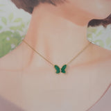 ヴァンクリーフ&アーペル Van Cleef & Arpels パピヨン ヴィンテージ 正規磨き済み VCGGE69945 ネックレス K18イエローゴールド メノウ ダイヤモンド レディース【中古】【Aランク】