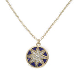 ティファニー TIFFANY&Co. スター オクタグラム ネックレス K18イエローゴールド ブルー ダイヤモンド エナメル レディース【中古】【Aランク】