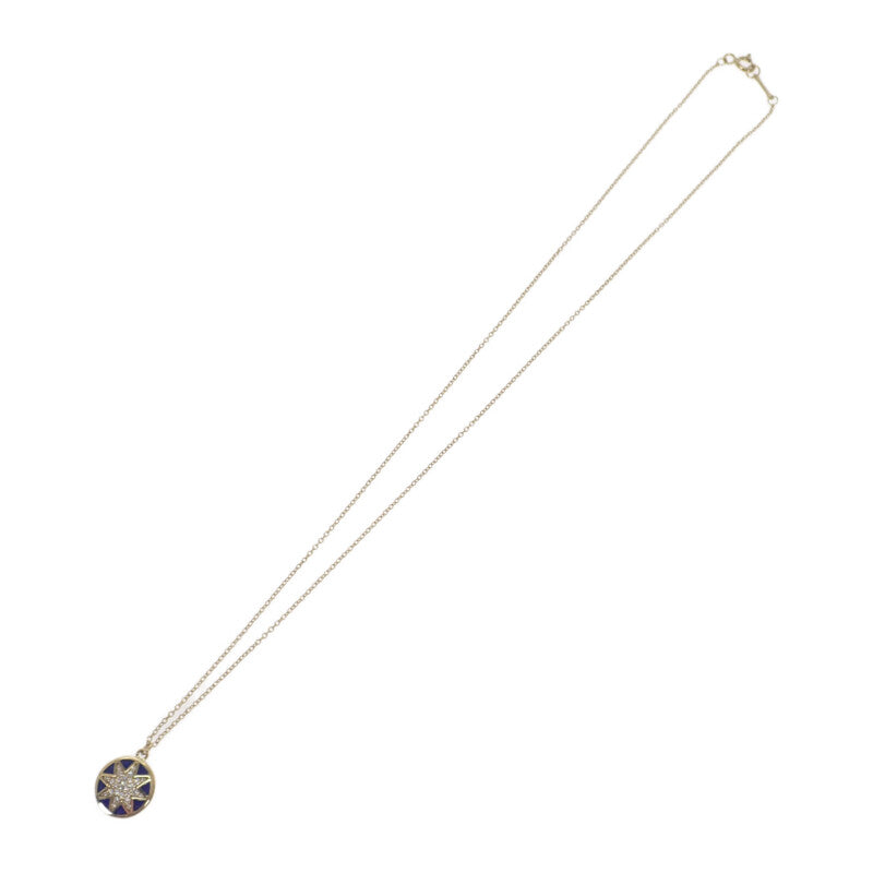 ティファニー TIFFANY&Co. スター オクタグラム ネックレス K18イエローゴールド ブルー ダイヤモンド エナメル レディース【中古】【Aランク】