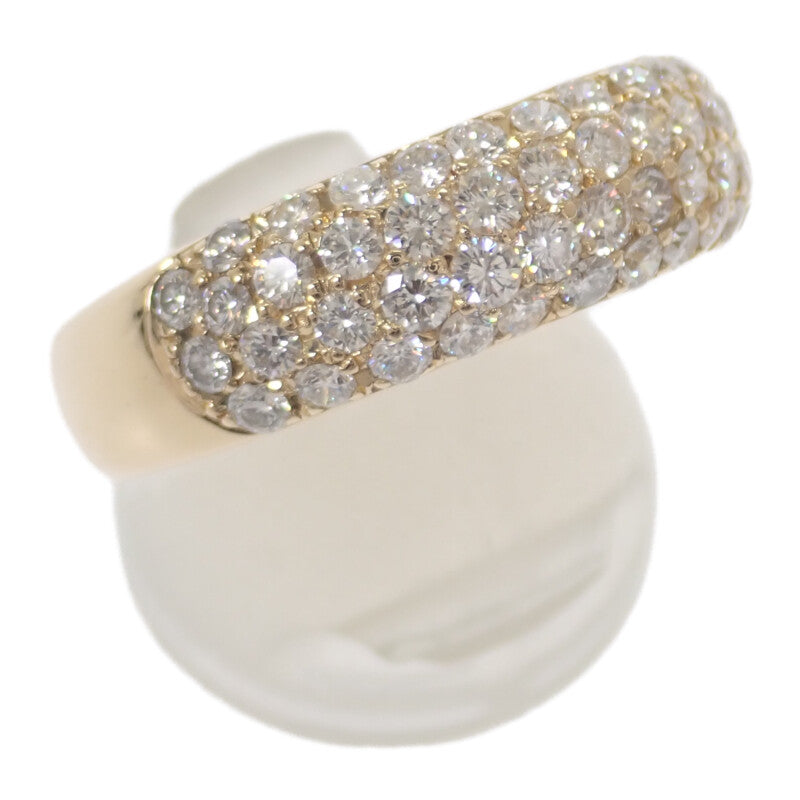 デザインジュエリー ハーフパヴェ 23号 リング K18イエローゴールド ダイヤモンド メンズ レディース【中古】【Aランク】