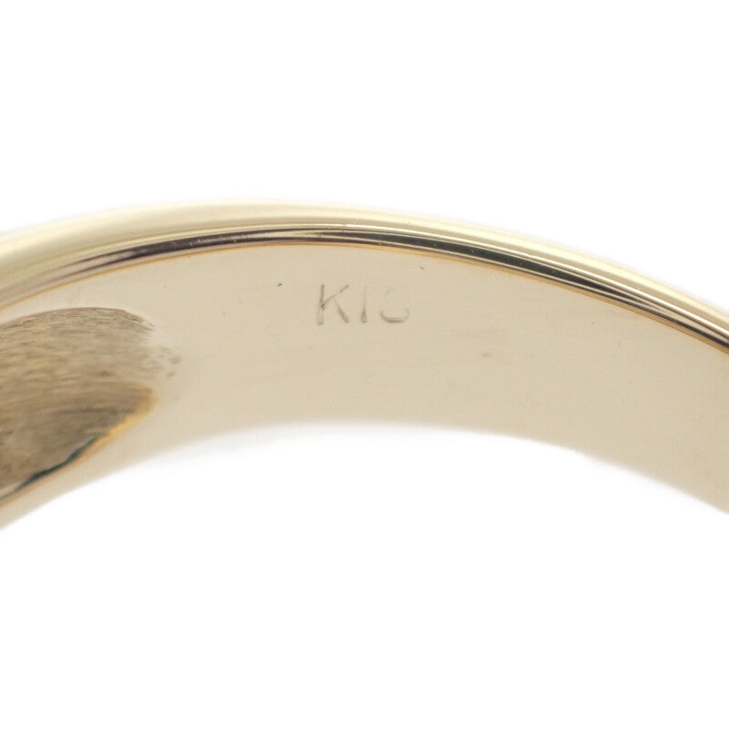 デザインジュエリー ハーフパヴェ 23号 リング K18イエローゴールド ダイヤモンド メンズ レディース【中古】【Aランク】