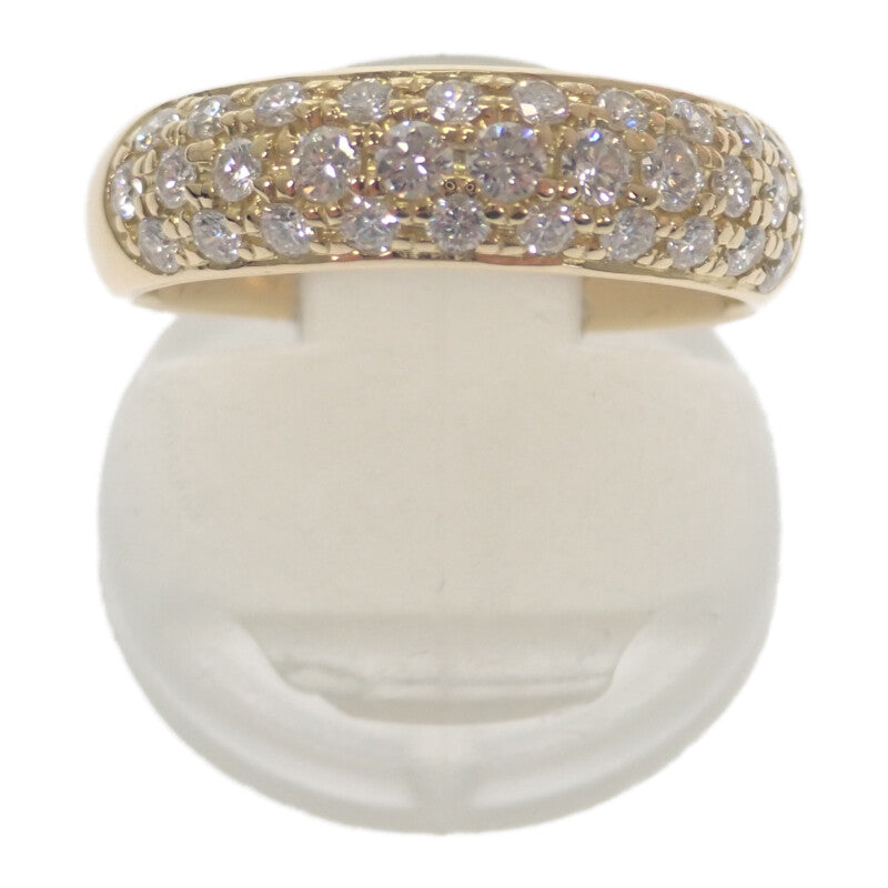 デザインジュエリー ハーフパヴェ 12号 リング K18イエローゴールド ダイヤモンド レディース【中古】【Nランク】