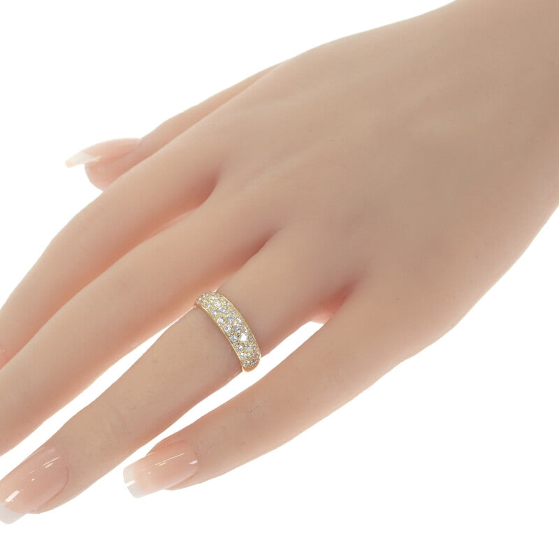 デザインジュエリー ハーフパヴェ 12号 リング K18イエローゴールド ダイヤモンド レディース【中古】【Nランク】