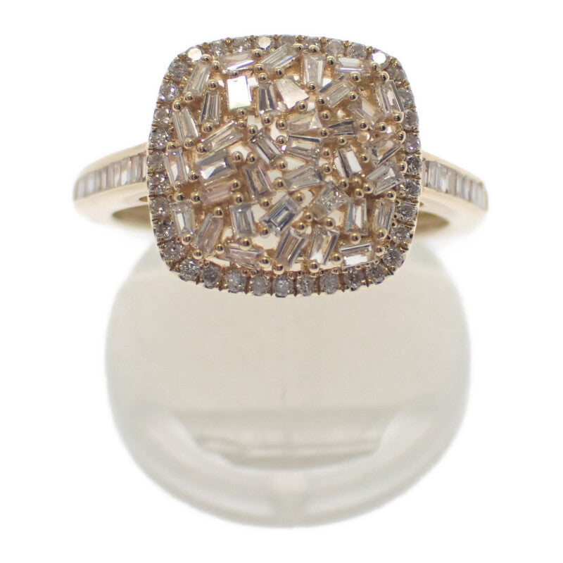 デザインジュエリー テーパーカット 13号 リング K18イエローゴールド ダイヤモンド レディース【中古】【Nランク】