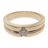 デザインジュエリー リング K18イエローゴールド 18号 ダイヤモンド メンズ レディース【中古】【Nランク】