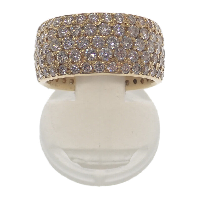 デザインジュエリー フルパヴェ 10号 リング K18イエローゴールド ダイヤモンド レディース【中古】【Nランク】