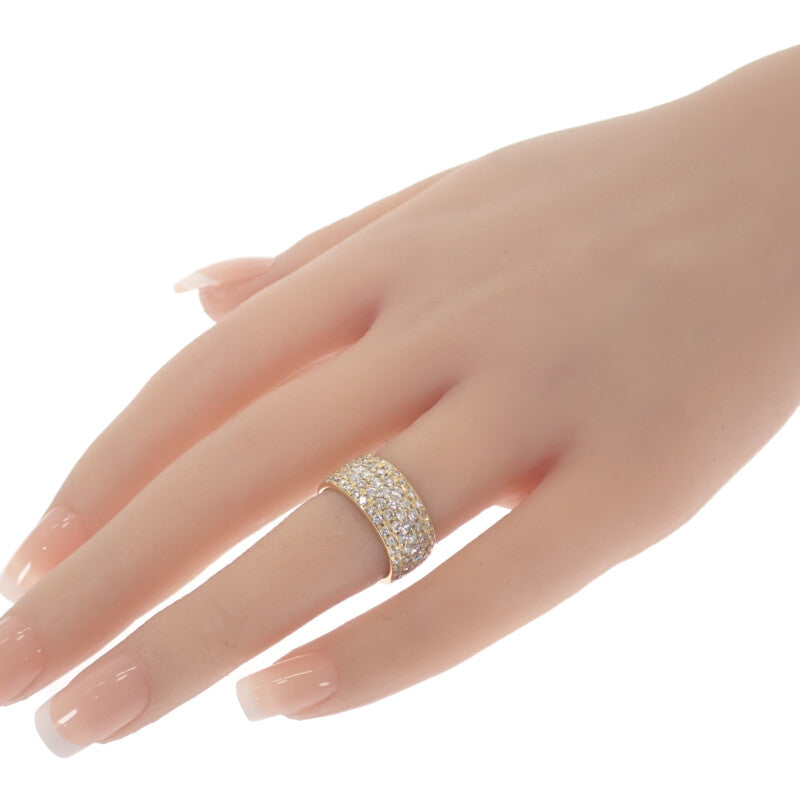 デザインジュエリー フルパヴェ 10号 リング K18イエローゴールド ダイヤモンド レディース【中古】【Nランク】