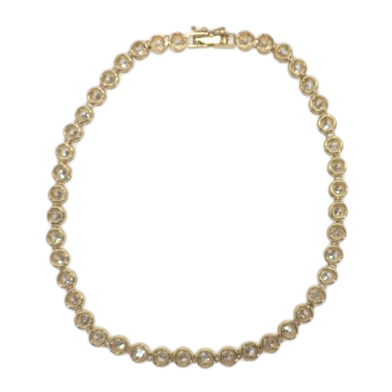 デザインジュエリー テニスブレス ブレスレット K18イエローゴールド ダイヤモンド メンズ レディース【中古】【Aランク】