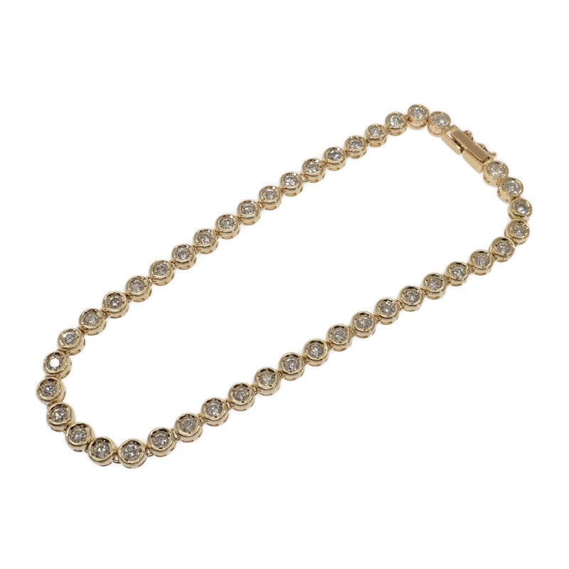デザインジュエリー テニス ブレスレット K18イエローゴールド ダイヤモンド メンズ ユニセックス【中古】【Aランク】