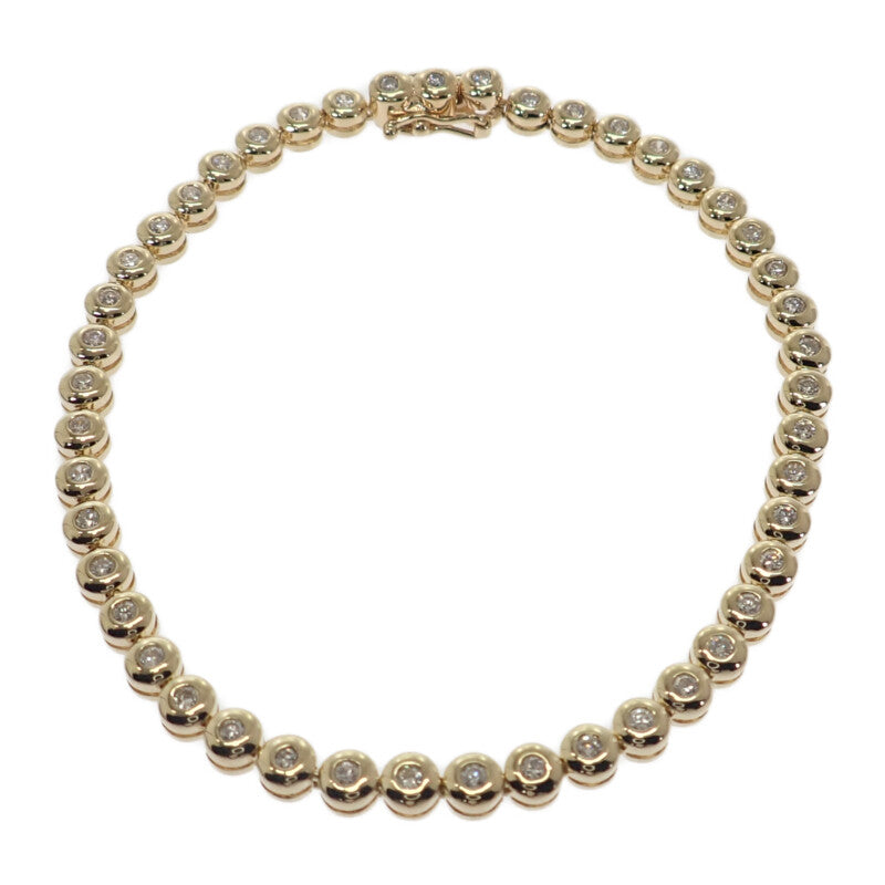 デザインジュエリー テニスブレス ブレスレット K18イエローゴールド ダイヤモンド メンズ レディース【中古】【Aランク】