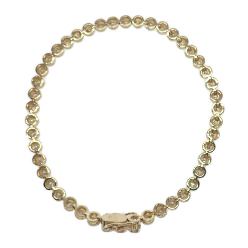 デザインジュエリー テニスブレス ブレスレット K18イエローゴールド ダイヤモンド メンズ レディース【中古】【Aランク】