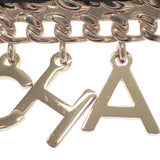 シャネル CHANEL CCロゴチェーン ブローチ メタル レザー ゴールド ブラック レディース【中古】【ABランク】