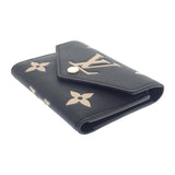 ルイヴィトン LOUIS VUITTON ポルトフォイユヴィクトリーヌ M80968 三つ折り財布 モノグラムアンプラント ブラック ベージュ メンズ レディース【中古】【Sランク】