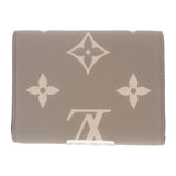 ルイヴィトン LOUIS VUITTON ポルトフォイユヴィクトリーヌ M81861 三つ折り財布 モノグラムアンプラント ベージュ メンズ レディース【中古】【Sランク】