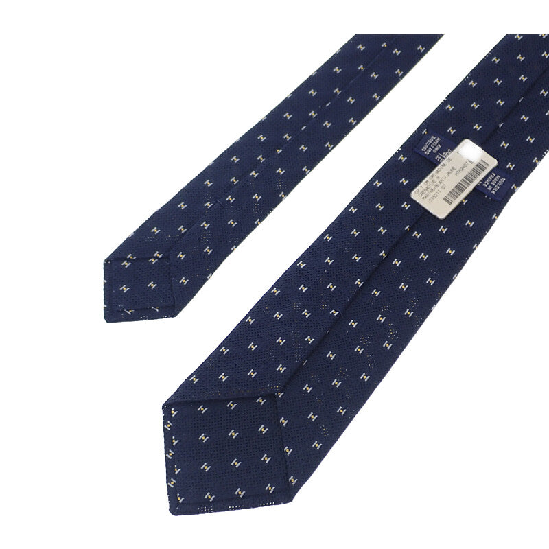エルメス HERMES シルクツイルタイ グルナディーヌH H153821T-07 ネクタイ シルク ネイビー マリン メンズ【中古】【SAランク】