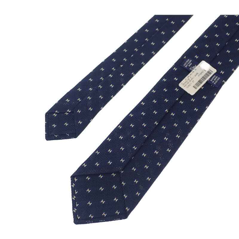 エルメス HERMES シルクツイルタイ グルナディーヌH H153821T-07 ネクタイ シルク ネイビー マリン メンズ【中古】【SAランク】