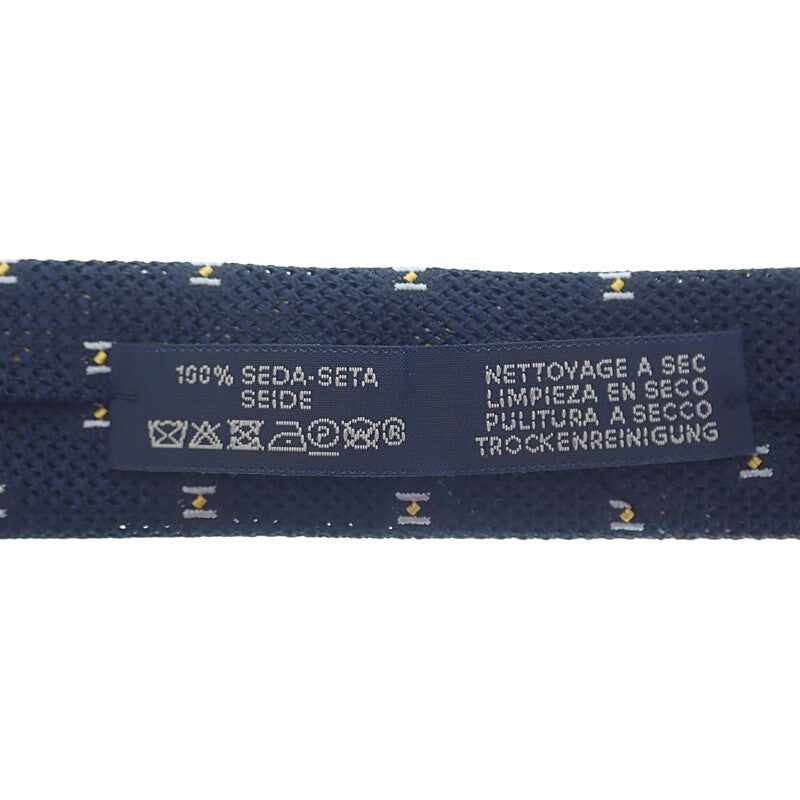 エルメス HERMES シルクツイルタイ グルナディーヌH H153821T-07 ネクタイ シルク ネイビー マリン メンズ【中古】【SAランク】