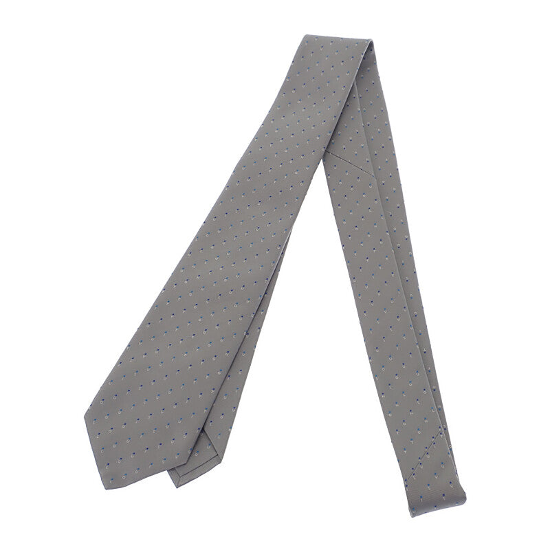 ルイヴィトン LOUIS VUITTON クラヴァット LVスペリング M77847 ネクタイ シルク グレー メンズ【中古】【SAランク】