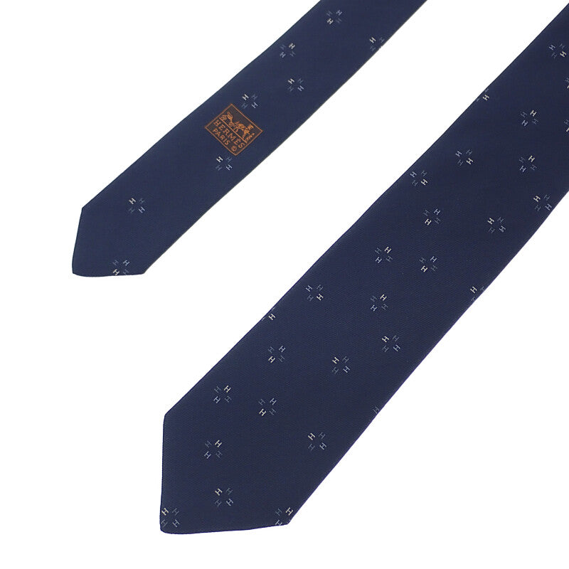 エルメス HERMES シルクタイ ペタル H339394T-02 ネクタイ シルク ネイビー メンズ【中古】【SAランク】