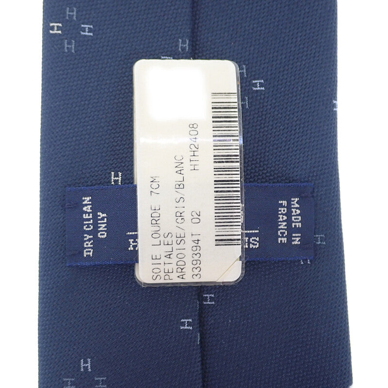 エルメス HERMES シルクタイ ペタル H339394T-02 ネクタイ シルク ネイビー メンズ【中古】【SAランク】