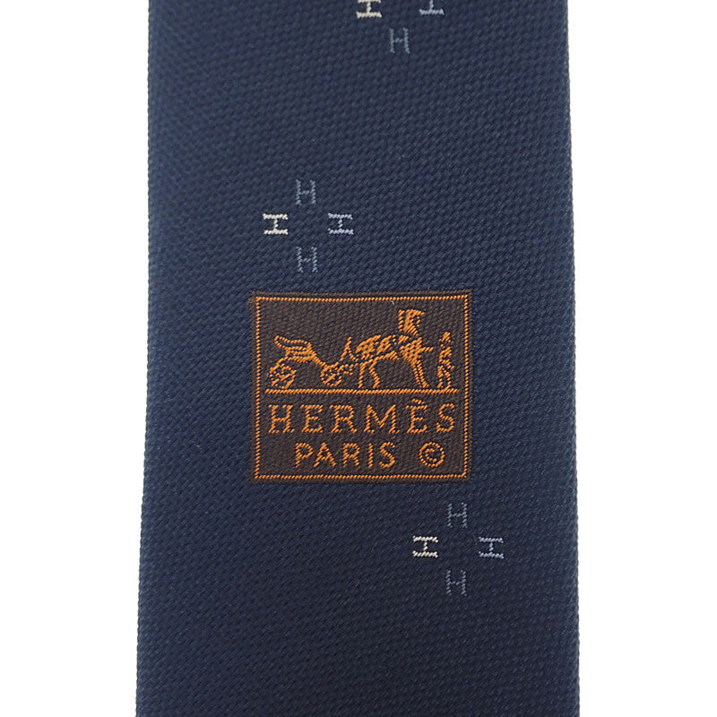 エルメス HERMES シルクタイ ペタル H339394T-02 ネクタイ シルク ネイビー メンズ【中古】【SAランク】