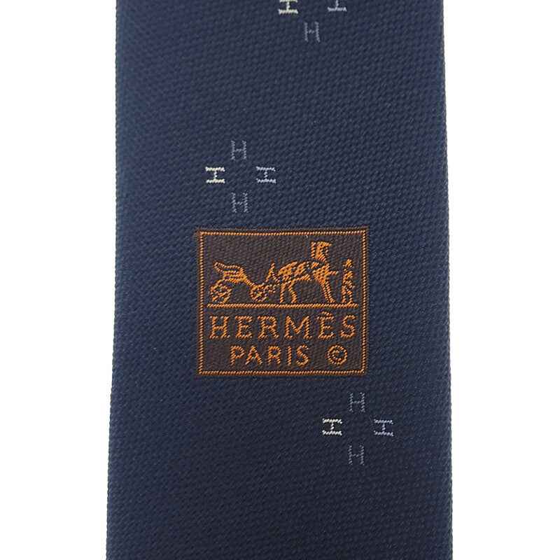 エルメス HERMES シルクタイ ペタル H339394T-02 ネクタイ シルク ネイビー メンズ【中古】【SAランク】