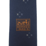 エルメス HERMES シルクタイ ペタル H339394T-02 ネクタイ シルク ネイビー メンズ【中古】【SAランク】