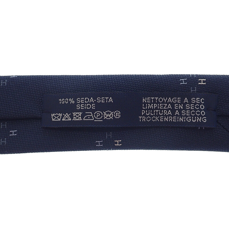 エルメス HERMES シルクタイ ペタル H339394T-02 ネクタイ シルク ネイビー メンズ【中古】【SAランク】