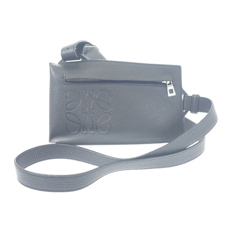 ロエベ LOEWE バーティカルTポケット C500P02X02 ボディバッグ カーフ ブラック メンズ レディース【中古】【Aランク】