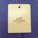 エルメス HERMES シルクタイ CRAVATE SOIE LOURDE 659098T-11 ネクタイ シルク ブルー ローズ メンズ【中古】【Sランク】