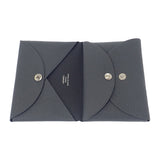 エルメス HERMES カルヴィデュオ カードケース シェブルミゾル グレー グリミスティ ブラック シルバー金具 メンズ レディース【中古】【SAランク】