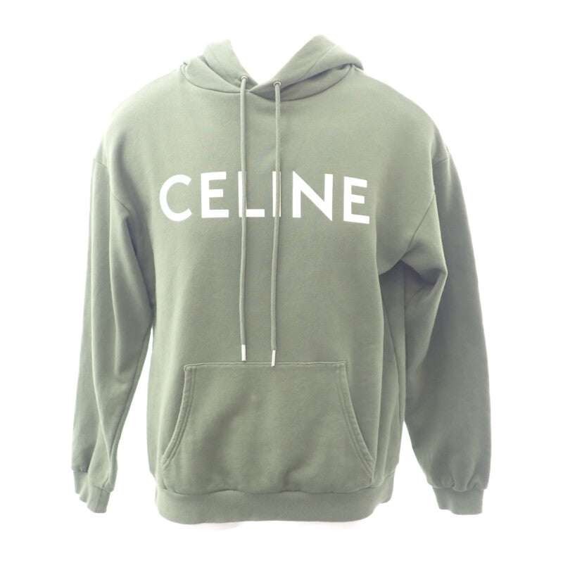 セリーヌ CELINE ルーズ フーディ XS 2Y321670Q.02KF パーカー コットン カーキ メンズ レディース【中古】【ABランク】