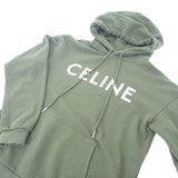 セリーヌ CELINE ルーズ フーディ XS 2Y321670Q.02KF パーカー コットン カーキ メンズ レディース【中古】【ABランク】