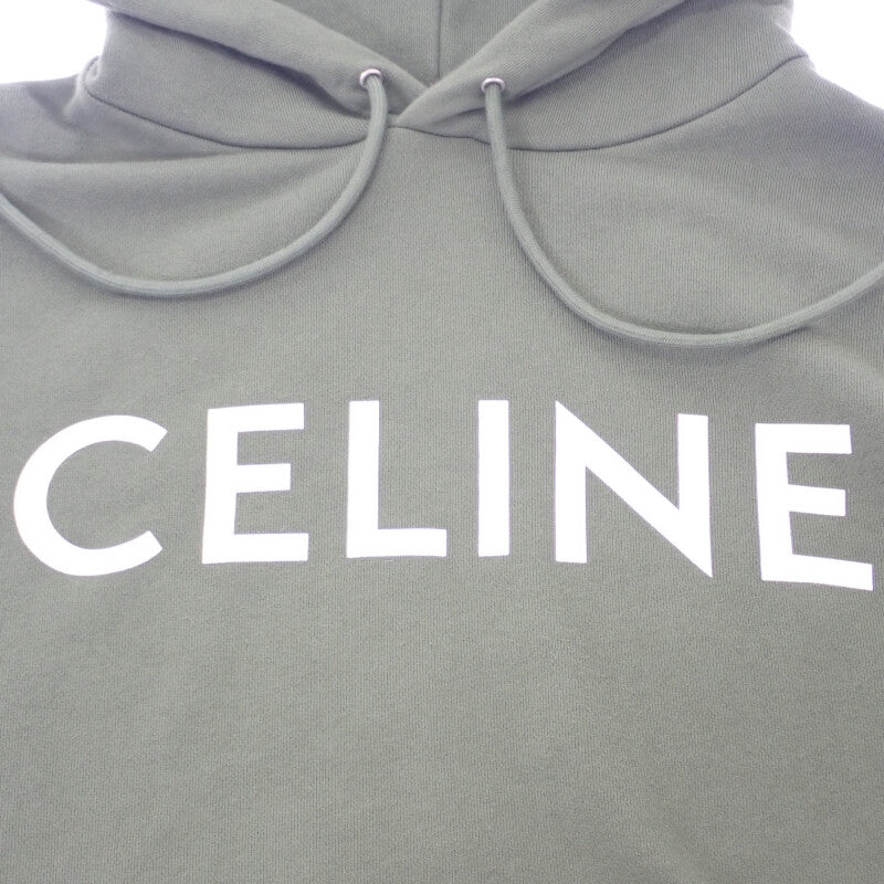 セリーヌ CELINE ルーズ フーディ XS 2Y321670Q.02KF パーカー コットン カーキ メンズ レディース【中古】【ABランク】