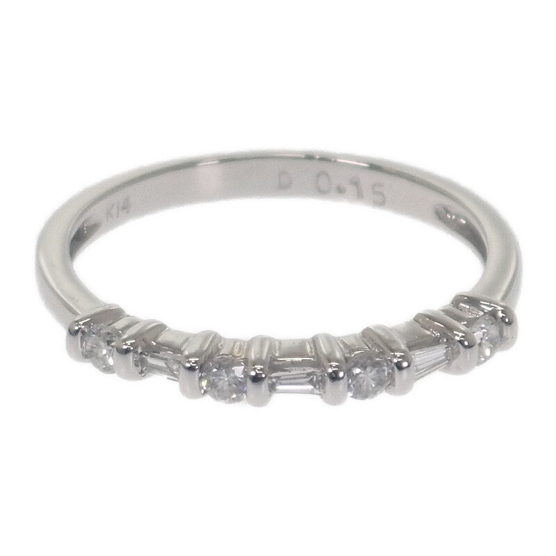 K14WG デザイン ジュエリー 9号 リング K14ホワイトゴールド ダイヤモンド レディース【中古】【Aランク】