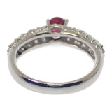 デザイン ジュエリー オーバルカット 9号 リング Pt900プラチナ ルビー ダイヤモンド レディース【中古】【Aランク】