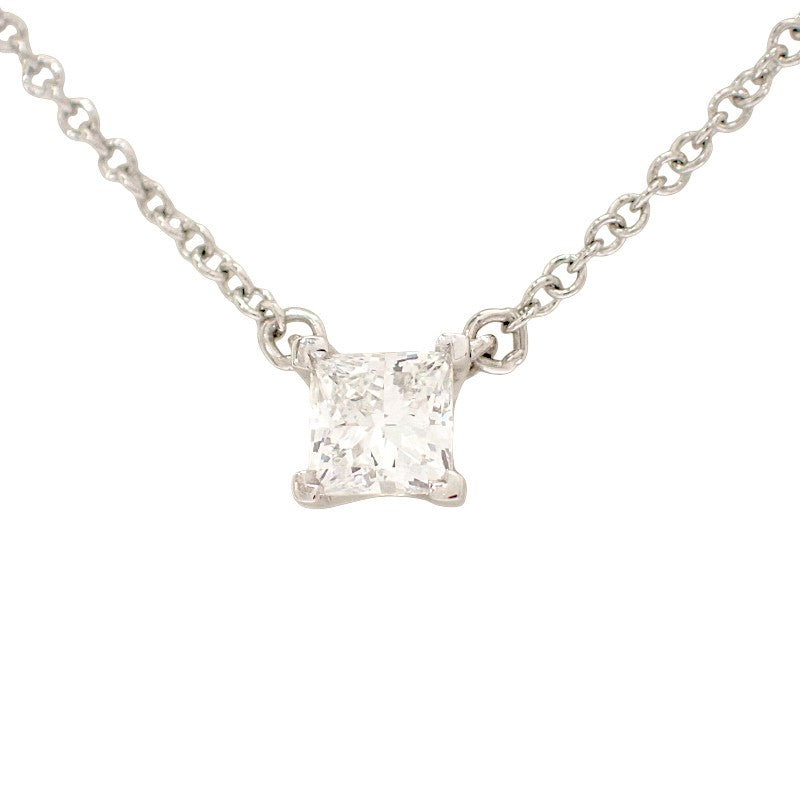 ティファニー TIFFANY&Co. スクエア ペンダント ネックレス Pt950プラチナ ダイヤモンド レディース【中古】【Aランク】