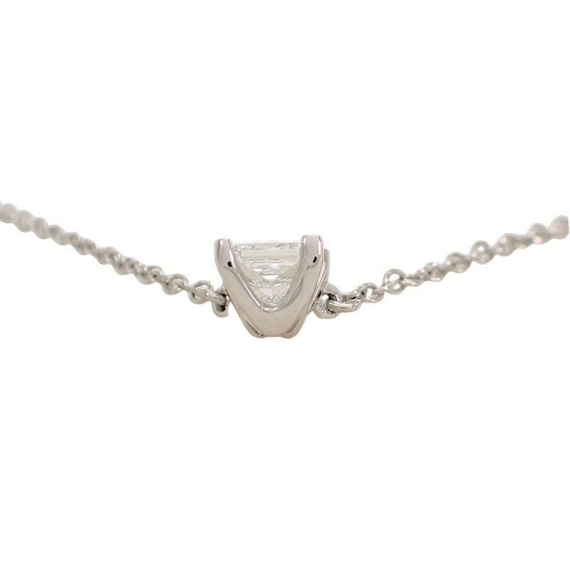 蒂芙尼 TIFFANY&Co. 方形吊墜項鍊 Pt950鉑金 鑽石 女款【中古】【A級】