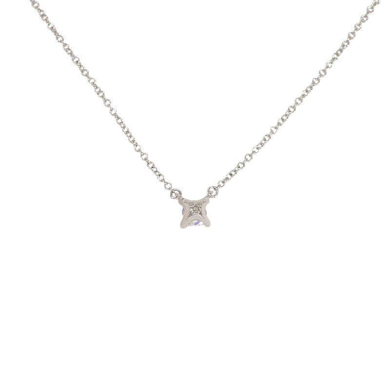 蒂芙尼 TIFFANY&Co. 方形吊墜項鍊 Pt950鉑金 鑽石 女款【中古】【A級】