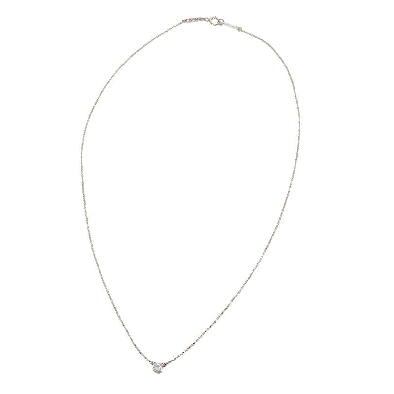 蒂芙尼 TIFFANY&Co. 方形吊墜項鍊 Pt950鉑金 鑽石 女款【中古】【A級】
