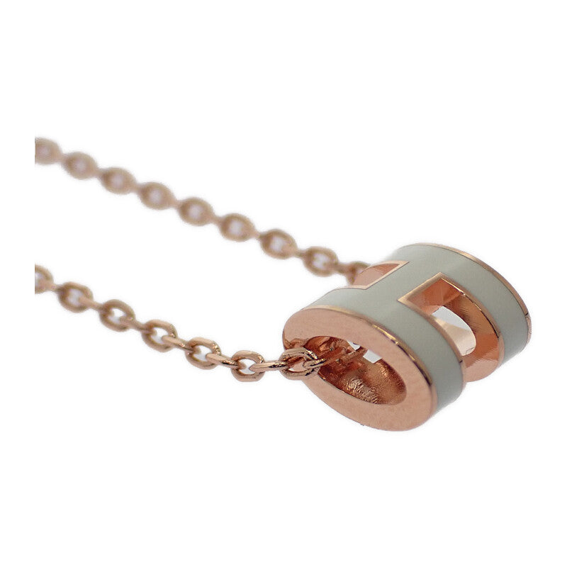 エルメス HERMES ミニ ポップ H ペンダント アッシュ ネックレス メタル ホワイト レディース【中古】【Aランク】