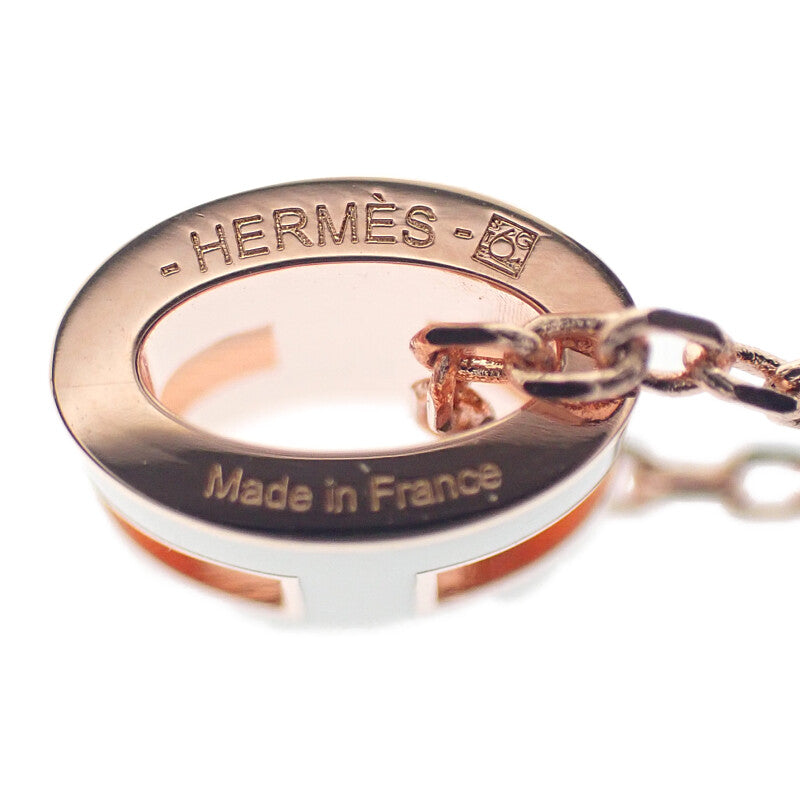 エルメス HERMES ミニ ポップ H ペンダント アッシュ ネックレス メタル ホワイト レディース【中古】【Aランク】