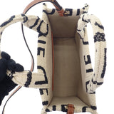 セリーヌ CELINE スモールカバ タイス テキスタイル 199162EG8.01WB 2WAYバッグ ハンドバッグ ショルダーバッグ コットン レザー ホワイト ブラック レディース【中古】【Aランク】