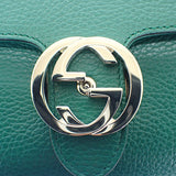 グッチ GUCCI インターロッキングG 607720 ショルダーバッグ カーフ グリーン レディース【中古】【Aランク】