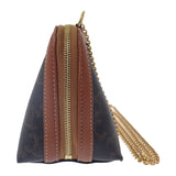 セリーヌ CELINE チェーン付きクラッチ キュイルトリオンフ 小さめ 10E382EGK.14ML ショルダーバッグ PVC ブラウン ゴールド金具 レディース【中古】【Aランク】