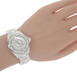 シャネル CHANEL J12 新型バックル H1628 腕時計 ホワイトセラミック 12Pダイヤ クオーツ ホワイト文字盤 レディース【中古】【ABランク】