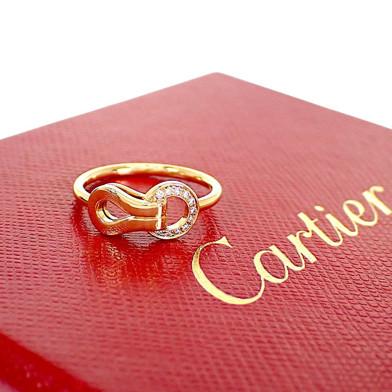 卡地亞 CARTIER Amulette 半鑽戒指 8號 B4209348 18K玫瑰金 鑽石 金色 女士【中古】【A級】