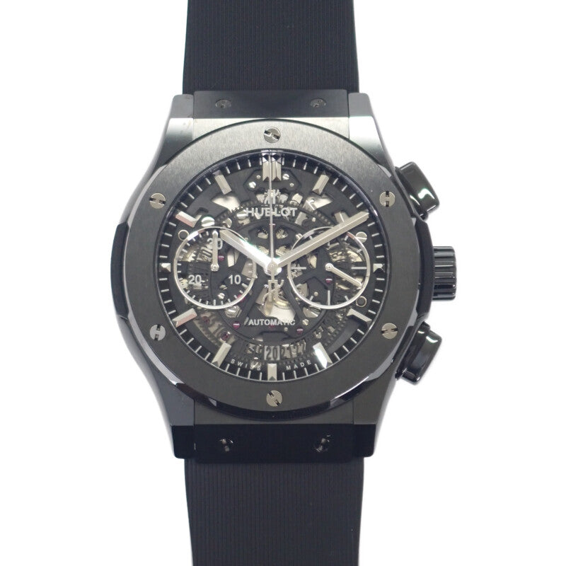 Hublot 自動巻き 腕時計 ブラックレザー